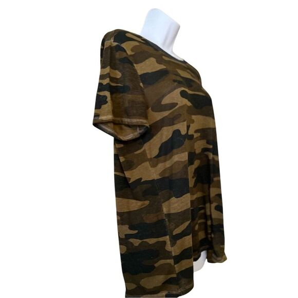 Lucky Brand Women's Camo Print Crew Neck T-Shirt Size L Brown - Picture 3 of 6